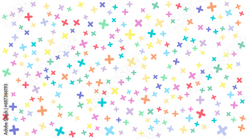 Colorful plus cross shapes background