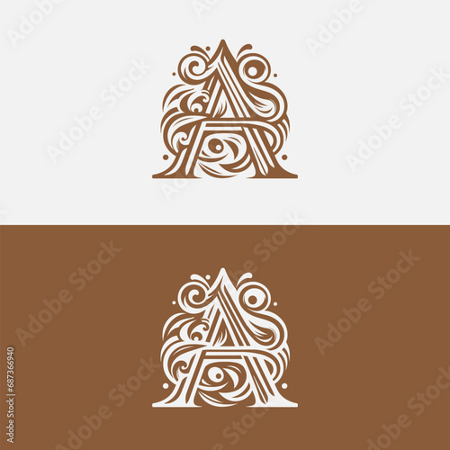 letter A logo design, with luxury style