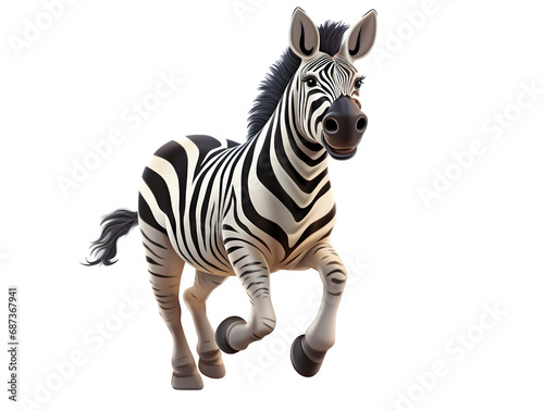Zebra cartoon character  Generative AI