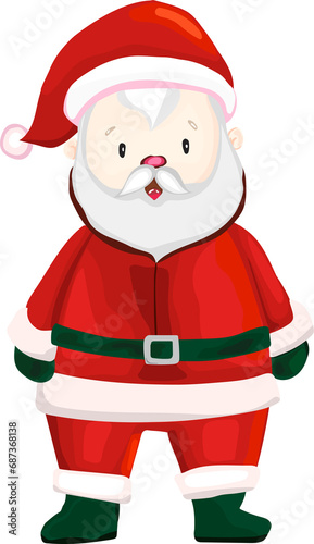 Santa claus cartoon illustration, Transparent background.