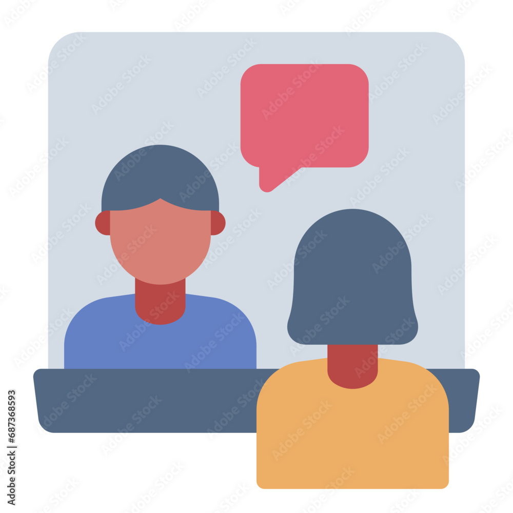Online Interview communication icon Online Interview communication icon