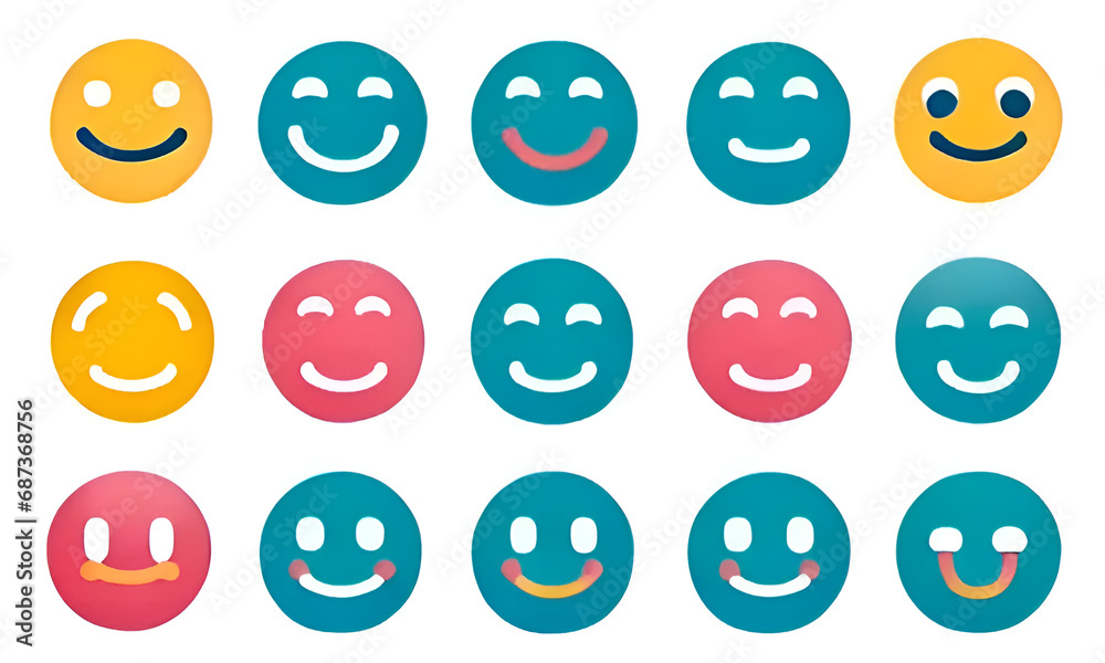 emoji smile icon in multi color. emoji smile icon in multi color.
