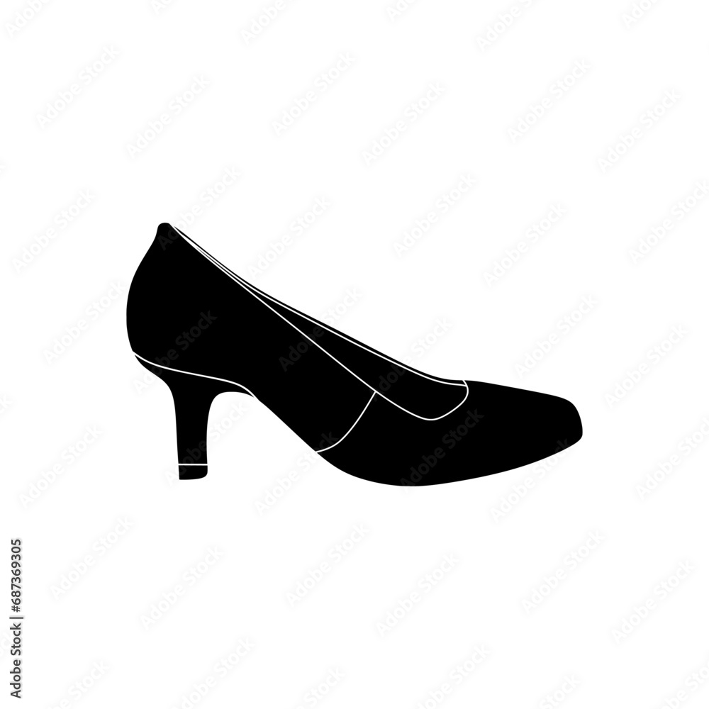High heel women shoe in black fill icon vector illustration. Top choice editable graphic resources for many purposes. High heel women shoe in black fill icon vector illustration. Top choice editable graphic resources for many purposes.