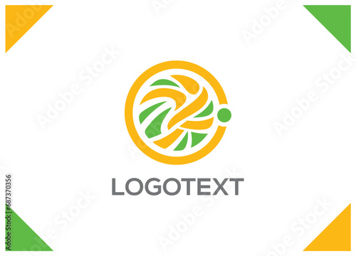 Abstract Football Player Logo Mascot Vector Design