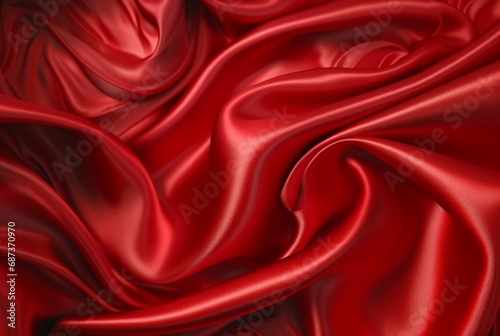 luxury red fabric texture background. generative ai
