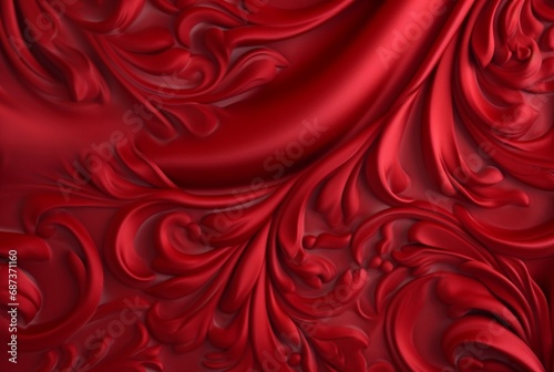 luxury red fabric texture background. generative ai