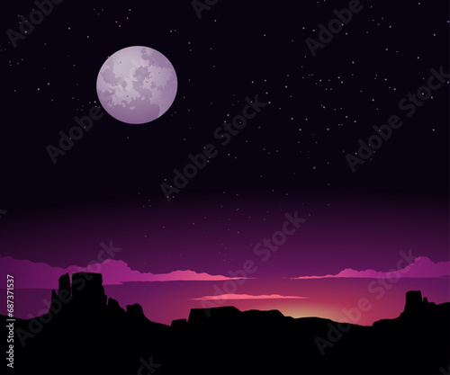 night sky with moon