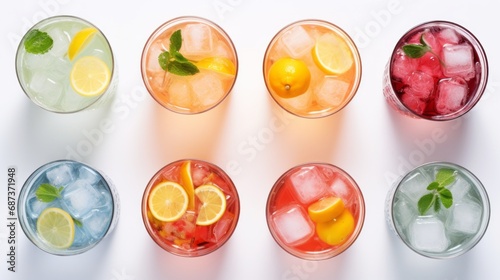 8 cocktails viewed from above