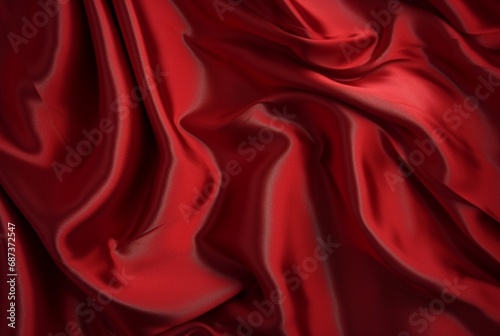 luxury red fabric texture background. generative ai