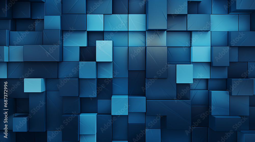Modern 3d pattern abstract blue square background for designers