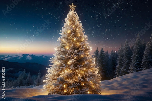 Christmas, Winter scenery, Christmas Card, Xmas Card, Background, Christmas Tree © Alex Porter