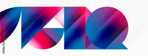 Serene gradient template. Circles and triangles mingle in minimalist perfection. Gentle fusion of forms and hues creates balanced yet captivating backdrop, embodying modern sophistication