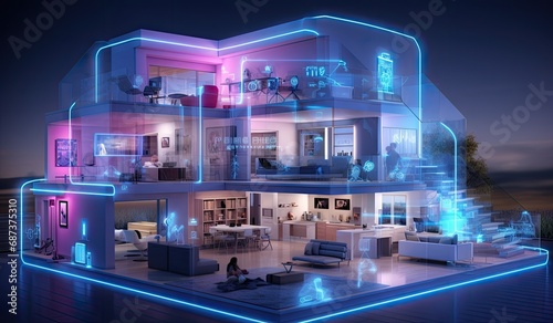 Futuristic smart home exterior created with AI © Timeless_art