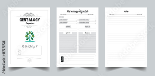 Genealogy Organizer Workbook. Mindfulness Journal Template. Daily Gratitude Journal. Printable Gratitude Journal. Planner Bundle Design. Printable Planner Set with cover page layout template