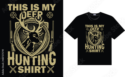 Hunting shooter legend pine deer vintage t-shirt design