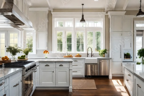 Natural light is often desirable in a kitchen, and windows can also provide ventilation. photo