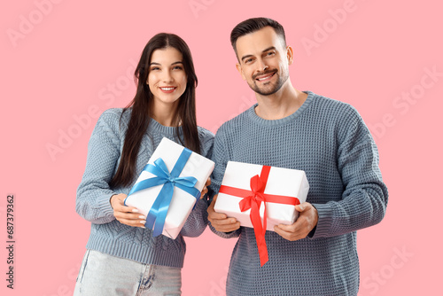 Young couple with Christmas...