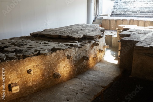 The ruins of Templo Mayor in Mexico City, once home to the most sacred Aztec pyramids and temples photo