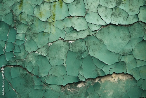 cracked green cement texture background. generative ai