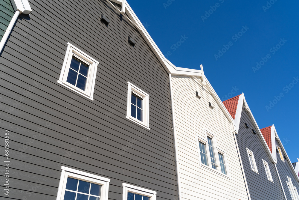 Terraced houses with different colors