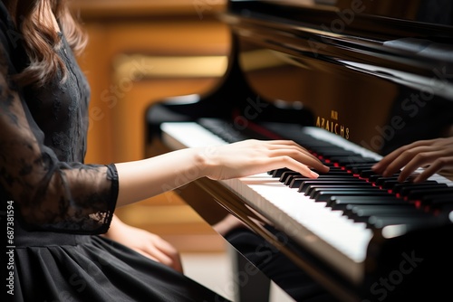 女性ピアニストの演奏イメージ02 photo
