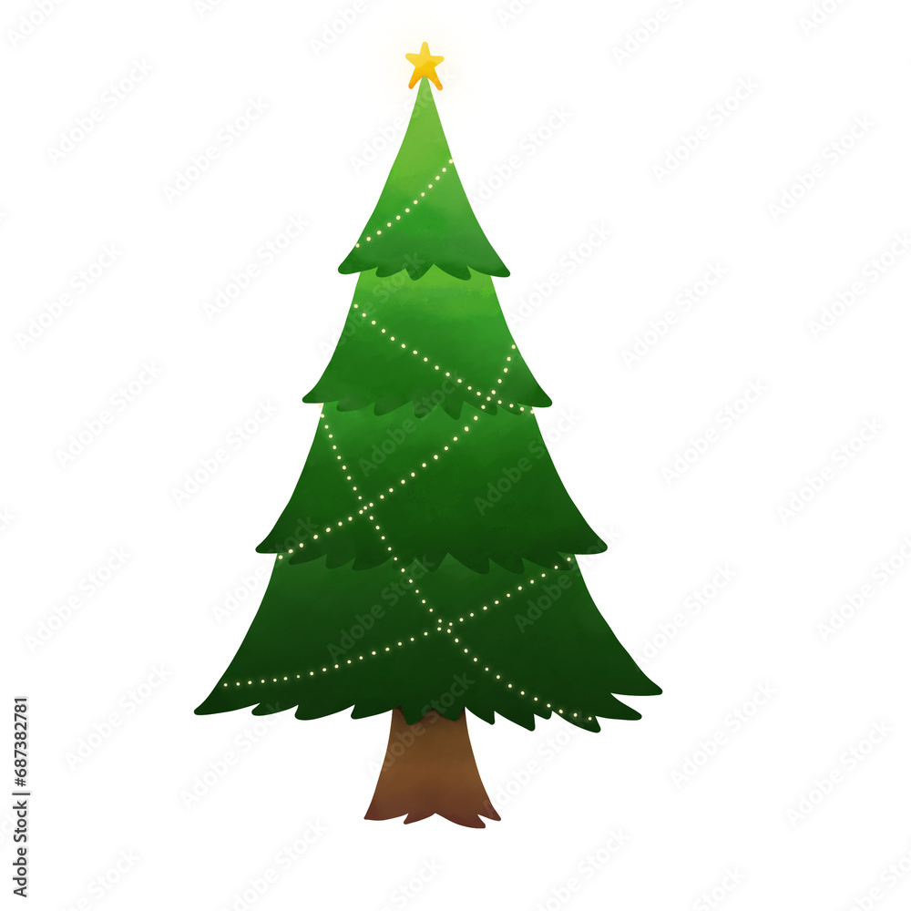 Fototapeta premium Christmas tree - hand drawn