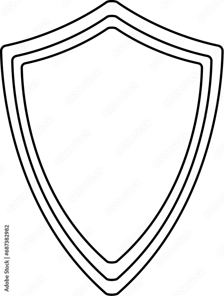 Obraz premium shield Line/Outline Vector Illustration and Icon