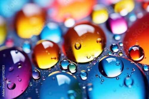 Beautiful Colorful Water Droplet Illustration Wallpaper and Background. Generative AI.