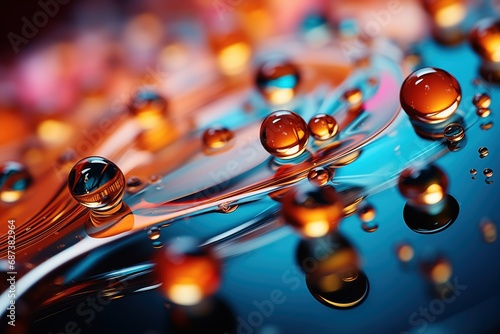 Beautiful Colorful Water Droplet Illustration Wallpaper and Background. Generative AI.