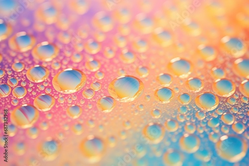 Beautiful Colorful Water Droplet Illustration Wallpaper and Background. Generative AI.