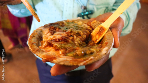 Varanasi popular street food chat masala,spicy and testy first food,Iandian traditional food,Popular street food in Banaras