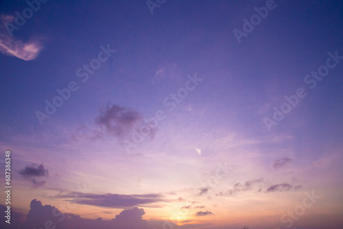 full sky with magenta color along with clouds, Full sky in pink color with rising of sun