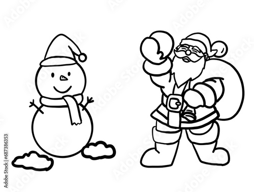 santa claus and snowman