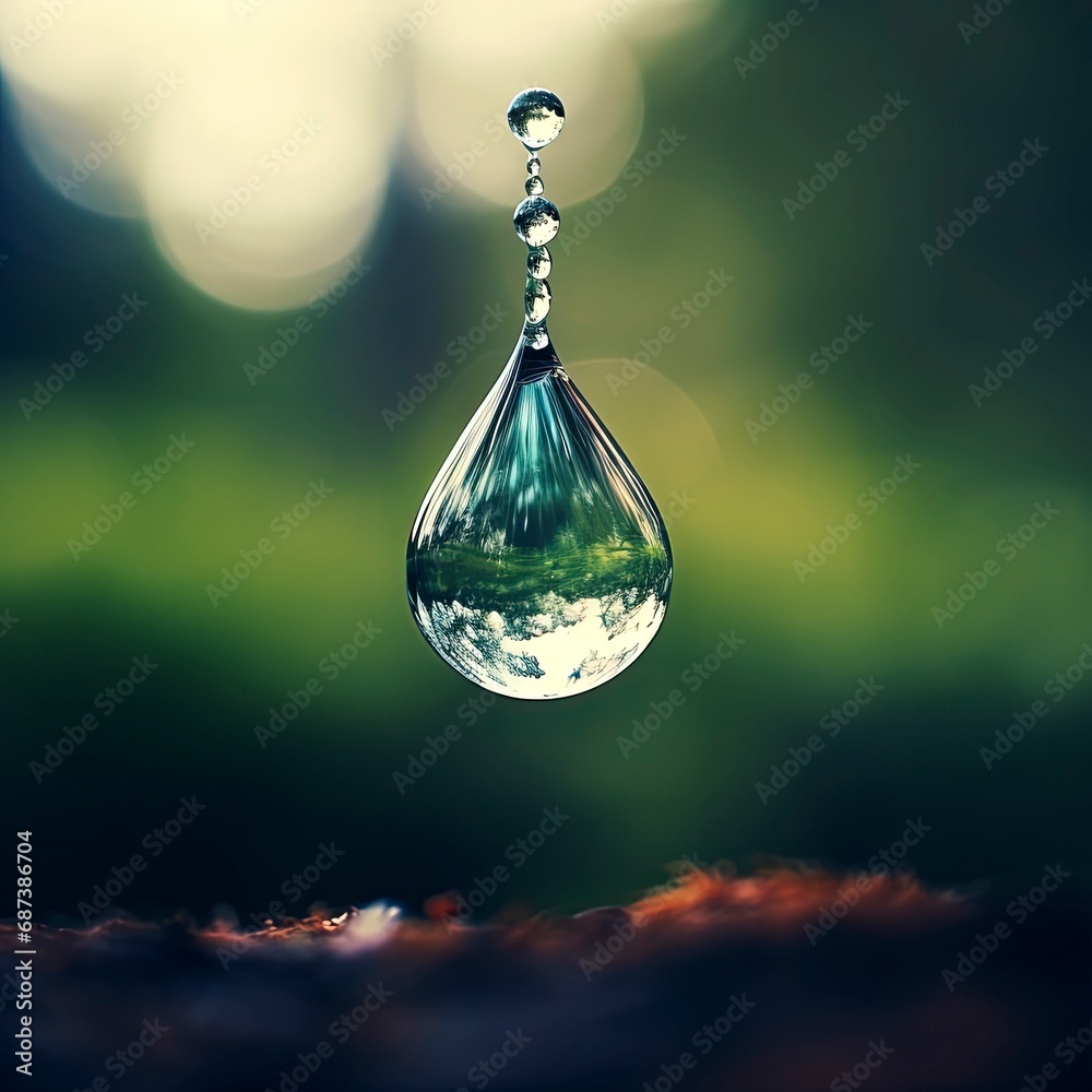 a waterdrop falling from the sky with generative ai
