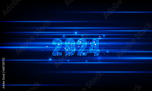 Abstract Light out 2024 city business technology Light out success background Hitech communication concept innovation background, vector design