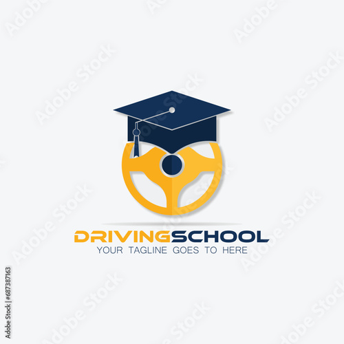 Drive School Logo. drive icon. driving school logo icon vector template