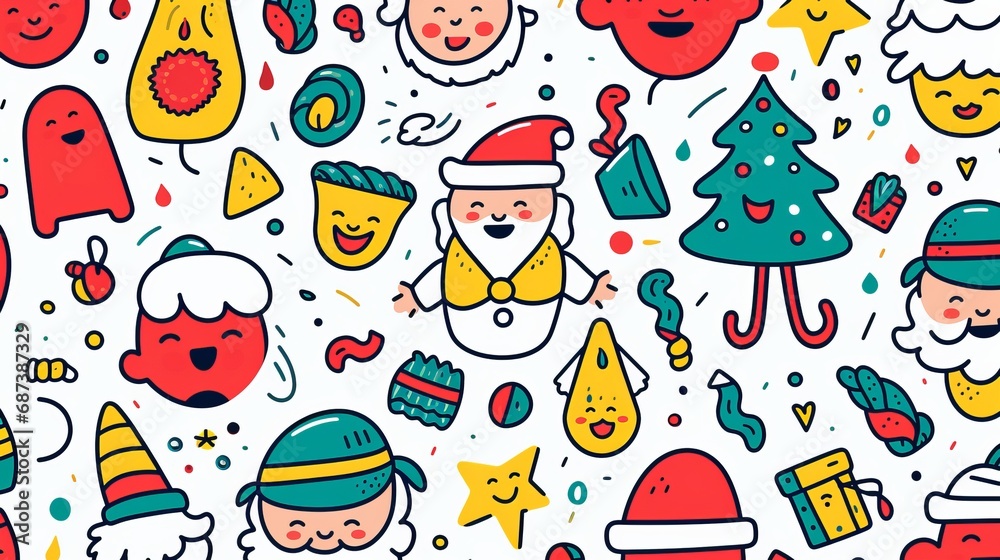 Christmas background Ilustration of traditional Santa Claus or Father Christmas. Festive Holiday design for greeting card, cover or poster. Generative AI