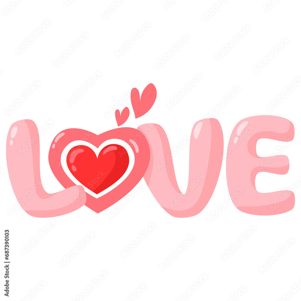 Happy Valentine's Day clipart, Love you, love text Happy Valentine's Day clipart, Love you, love text