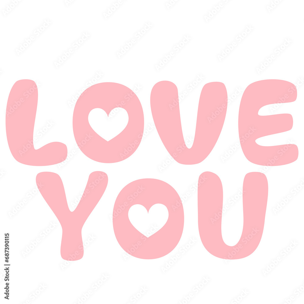 Happy Valentine's Day clipart, Love you, love text Happy Valentine's Day clipart, Love you, love text