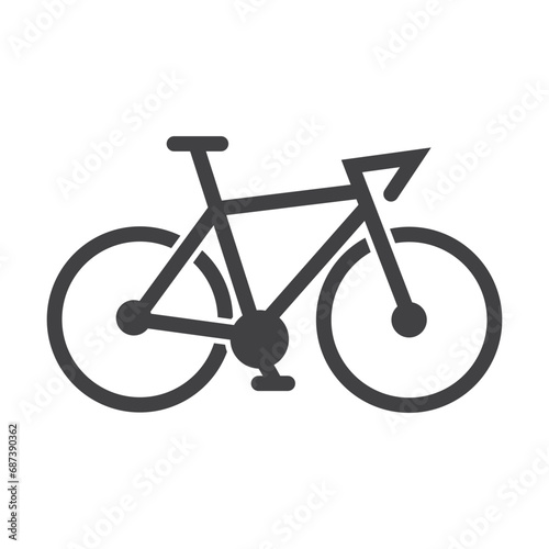 Classic mens town, road bike silhouette, detailed vector illustration 
