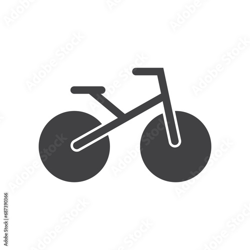 Bicycle icon vector illustration, bike bycicle isolated on white background, flat style mountain sport moving, offroad cycle sport clipart graphic
