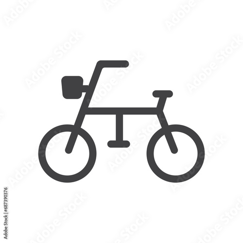 Bicycle icon vector illustration, bike bycicle isolated on white background, flat style mountain sport moving, offroad cycle sport clipart graphic
