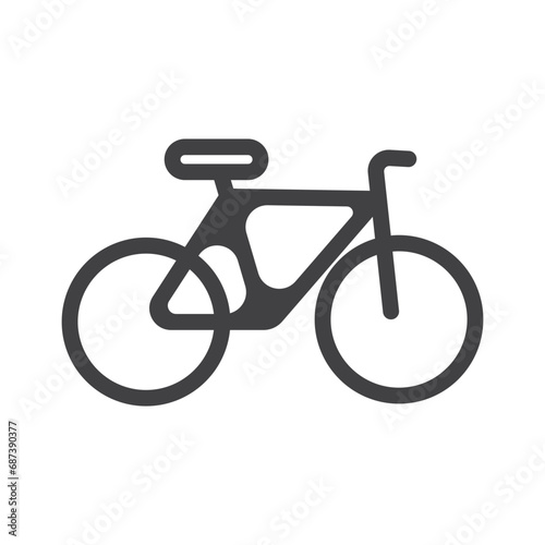 Bicycle icon vector illustration, bike bycicle isolated on white background, flat style mountain sport moving, offroad cycle sport clipart graphic
