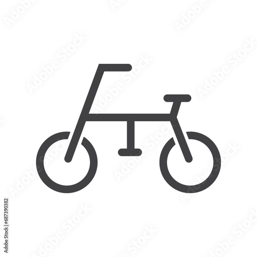 Bicycle icon vector illustration, bike bycicle isolated on white background, flat style mountain sport moving, offroad cycle sport clipart graphic
