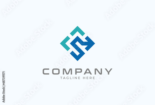 Initial S Square Arrow logo. letter S with arrow combination forming a square.  Usable for Business and logistic Logos. vector illustration