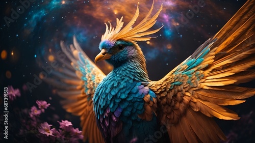 peacock with feathers