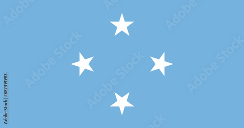 High detailed flag of Micronesia. National Micronesia flag. Oceania. 3D illustration. photo