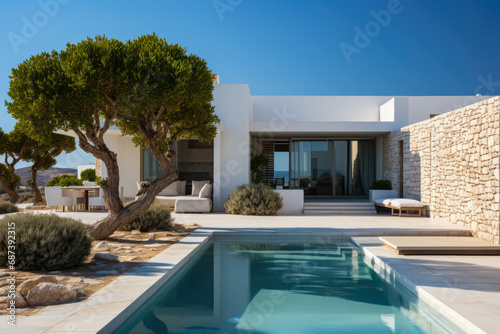 Luxurious modern villa with natural landscaping © JuanM