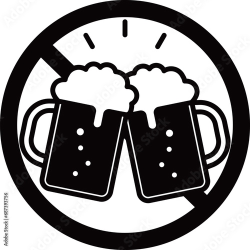 モノクロの飲酒禁止マーク