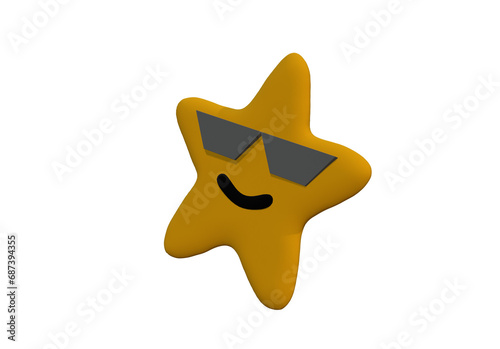 3d golden star